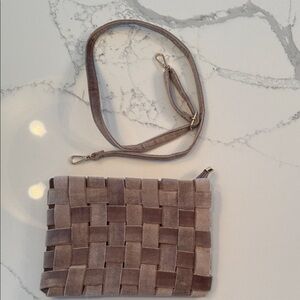 Anthropologie Woven Beige Crossbody Bag